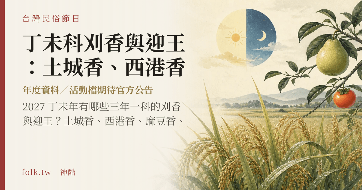 丁未科刈香與迎王：土城香、西港香、麻豆香、東港迎王節俗主視覺