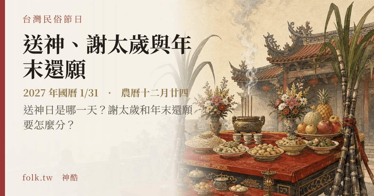 送神、謝太歲與年末還願日期與節俗主視覺