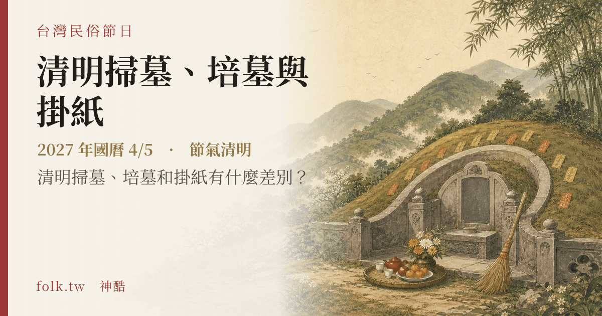 清明掃墓、培墓與掛紙日期與節俗主視覺