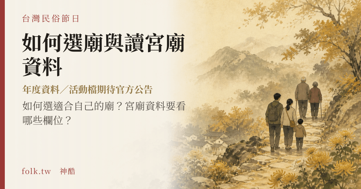 如何選廟與讀宮廟資料節俗主視覺
