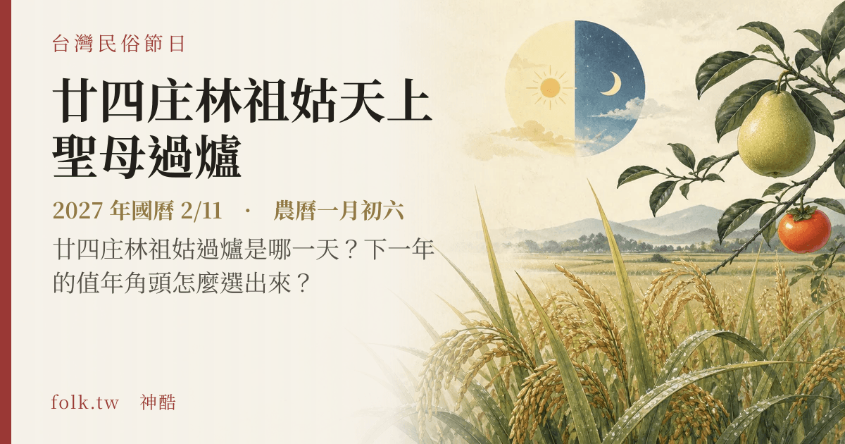 廿四庄林祖姑天上聖母過爐日期與節俗主視覺