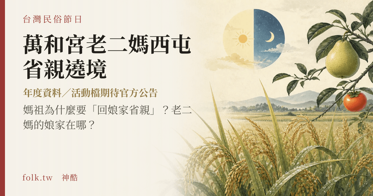 萬和宮老二媽西屯省親遶境節俗主視覺
