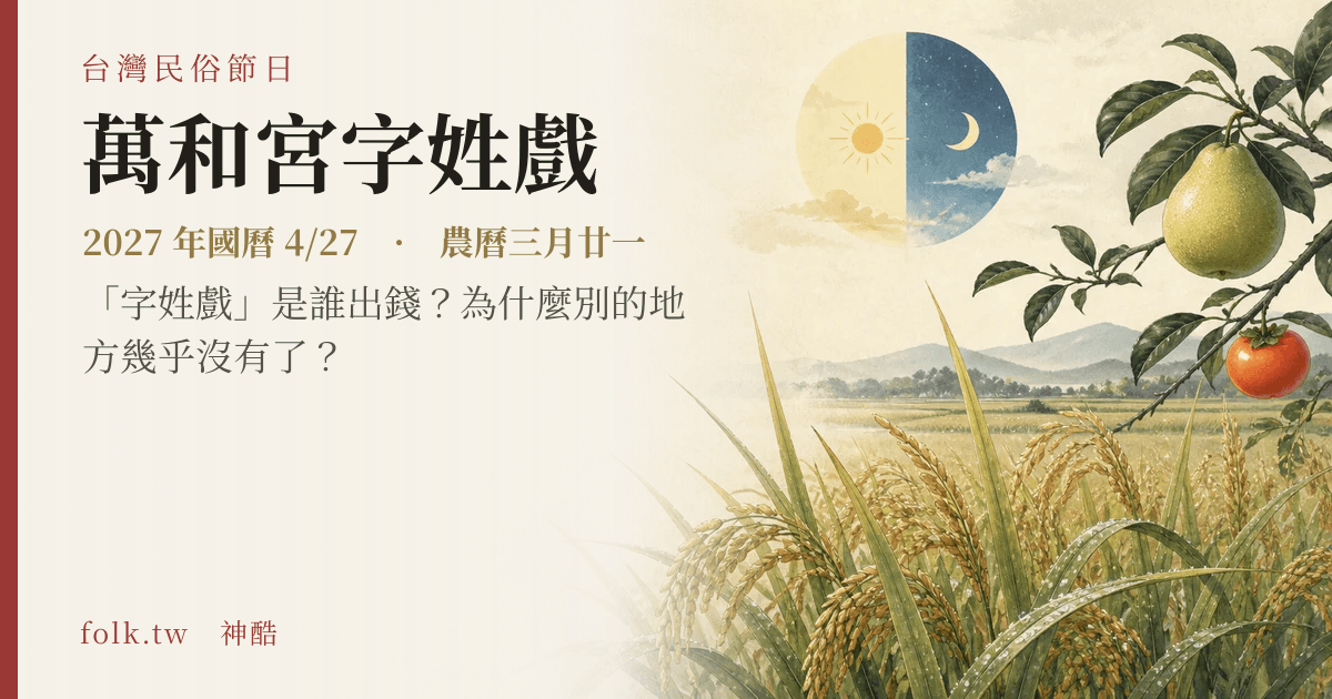 萬和宮字姓戲日期與節俗主視覺