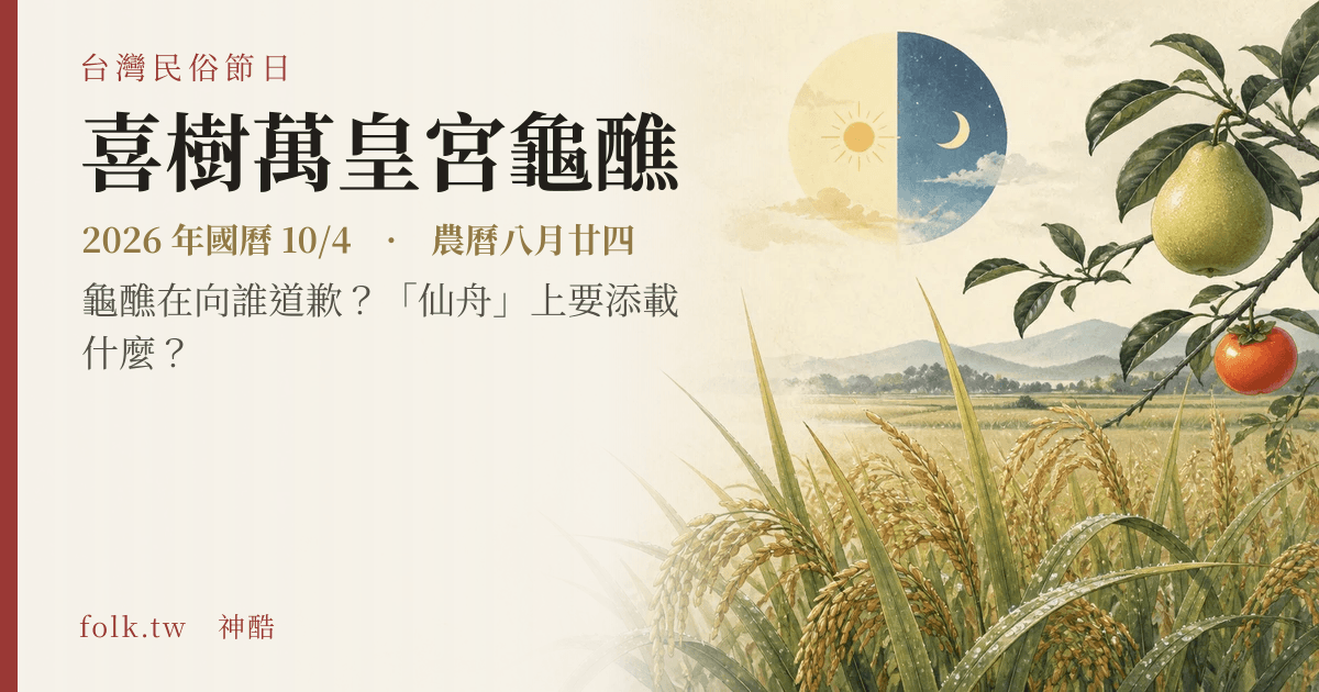 喜樹萬皇宮龜醮日期與節俗主視覺
