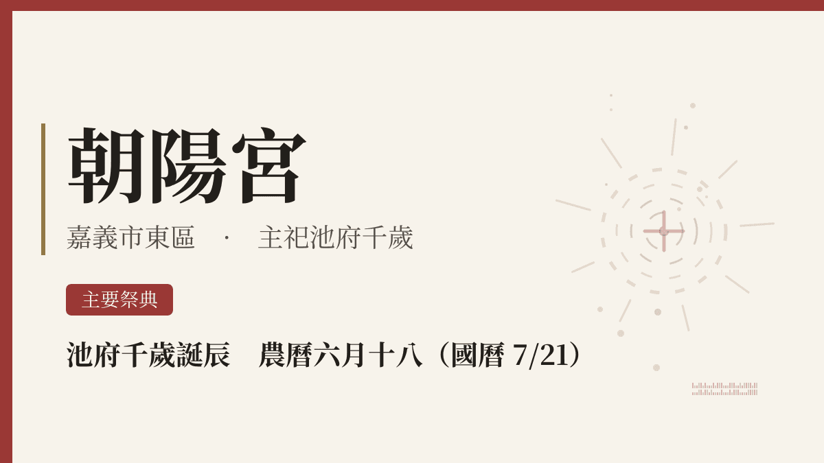 朝陽宮宮廟資料卡