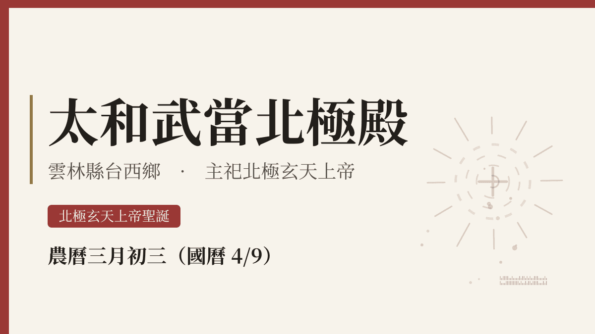 太和武當北極殿宮廟資料卡