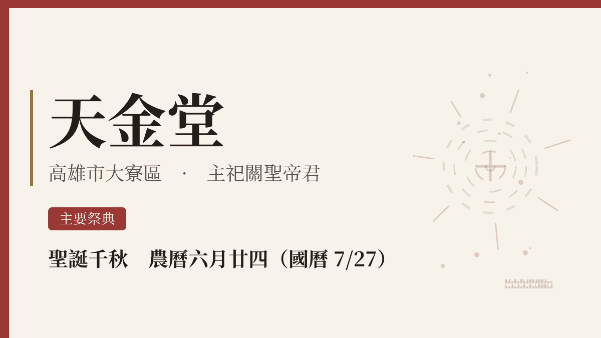 天金堂宮廟資料卡