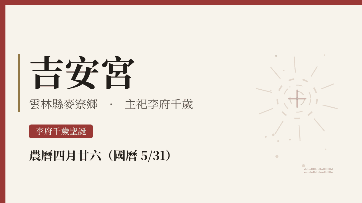吉安宮宮廟資料卡