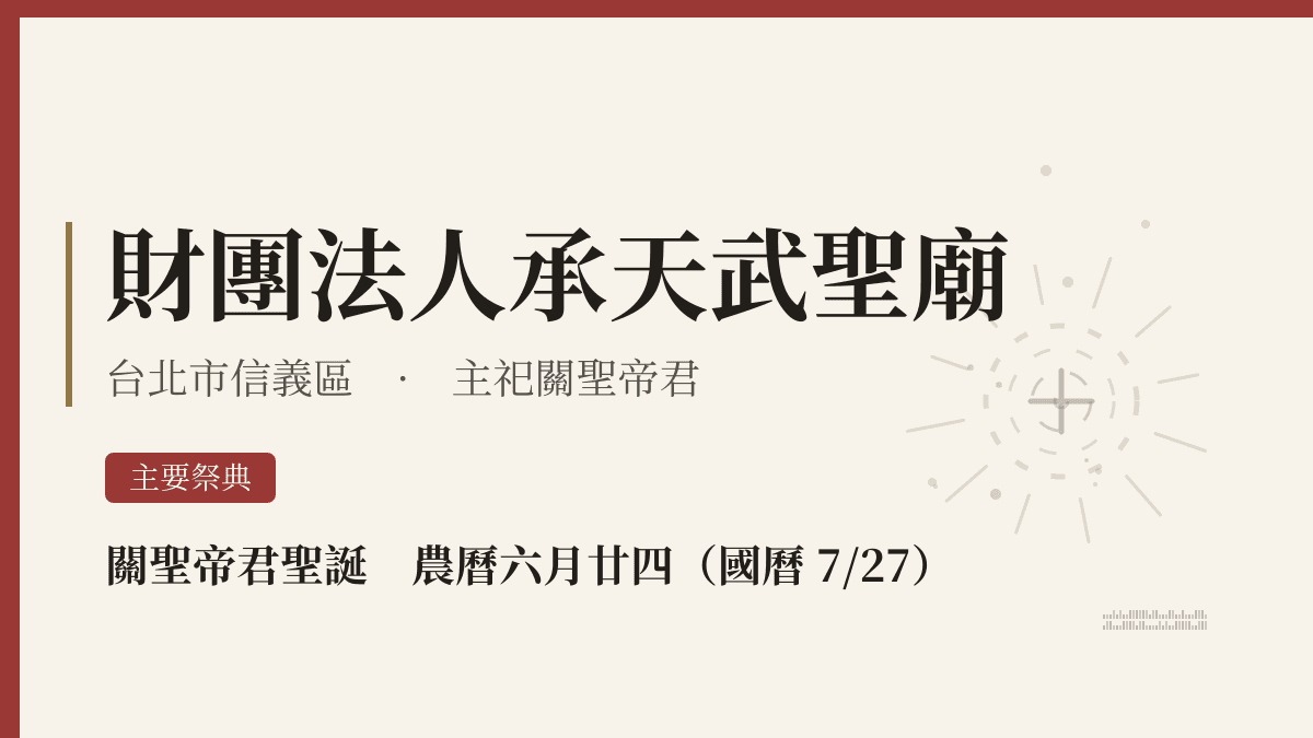 財團法人承天武聖廟宮廟資料卡