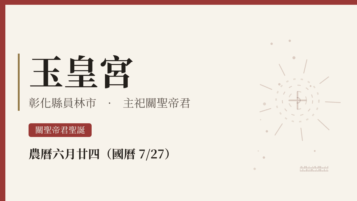 玉皇宮宮廟資料卡
