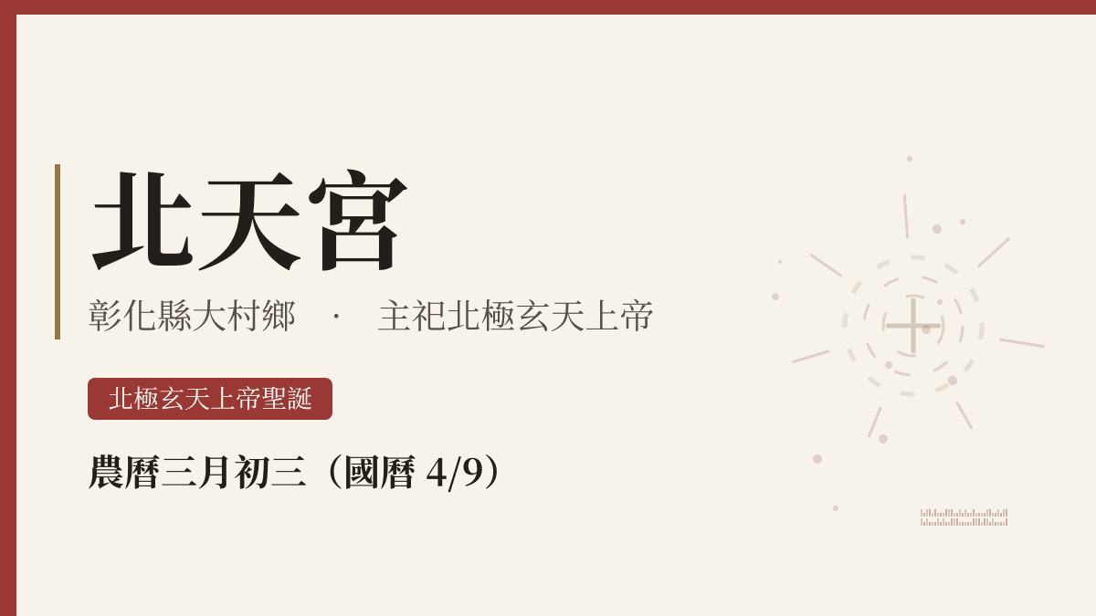 北天宮宮廟資料卡
