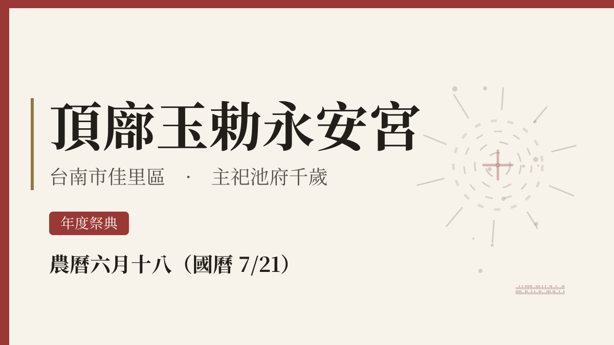 頂廍玉勅永安宮宮廟資料卡