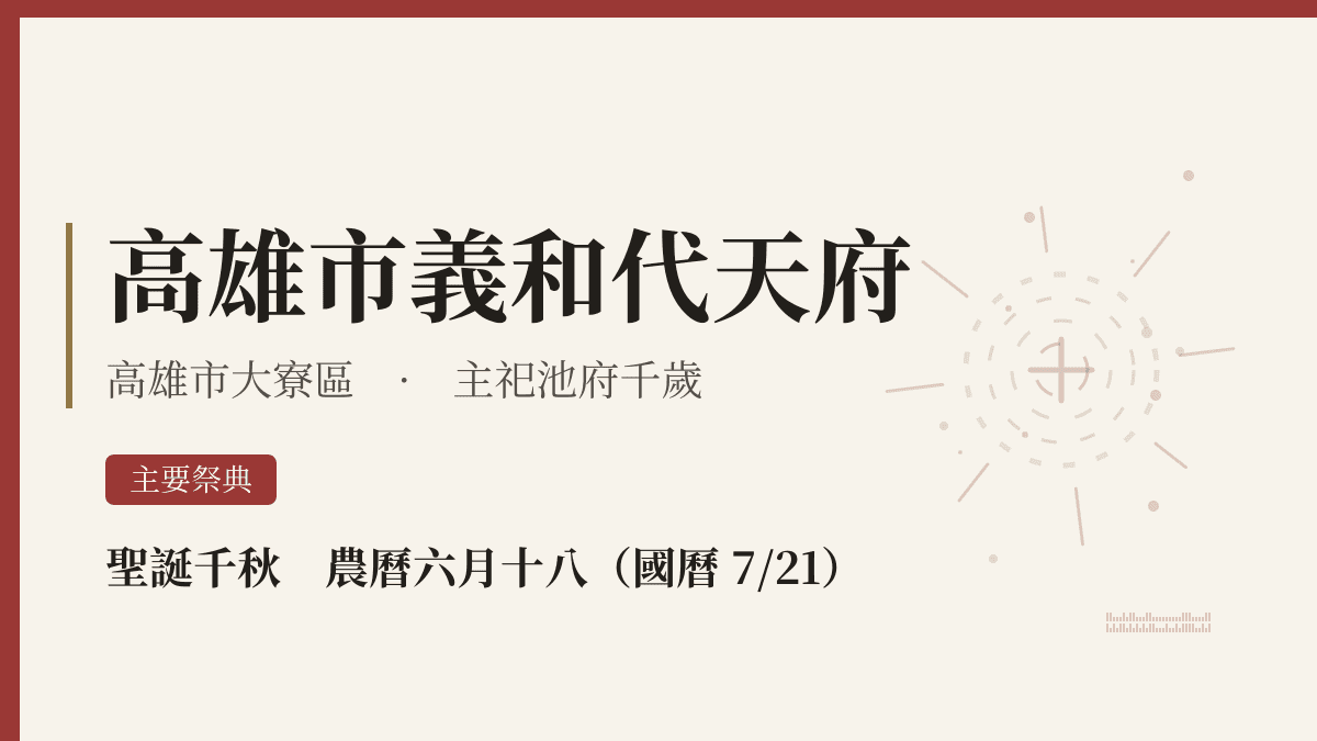 高雄市義和代天府宮廟資料卡
