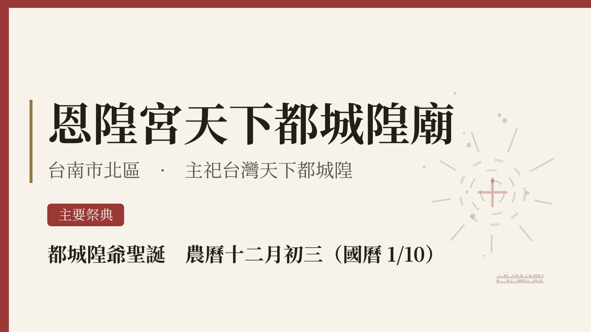 恩隍宮天下都城隍廟宮廟資料卡
