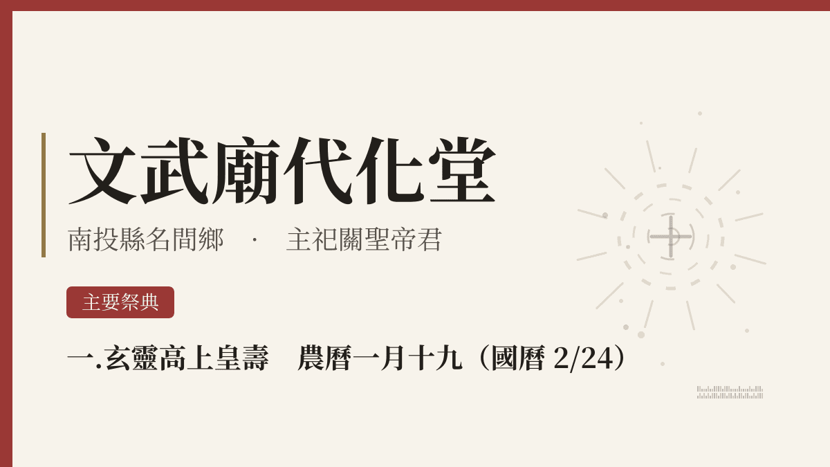 文武廟代化堂宮廟資料卡